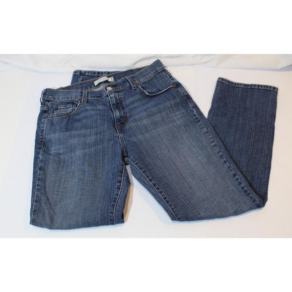Levis 505 Straight Leg Women's 10 S/C Stretch 5 Pocket Zip Fly Blue Jeans - Picture 1 of 12